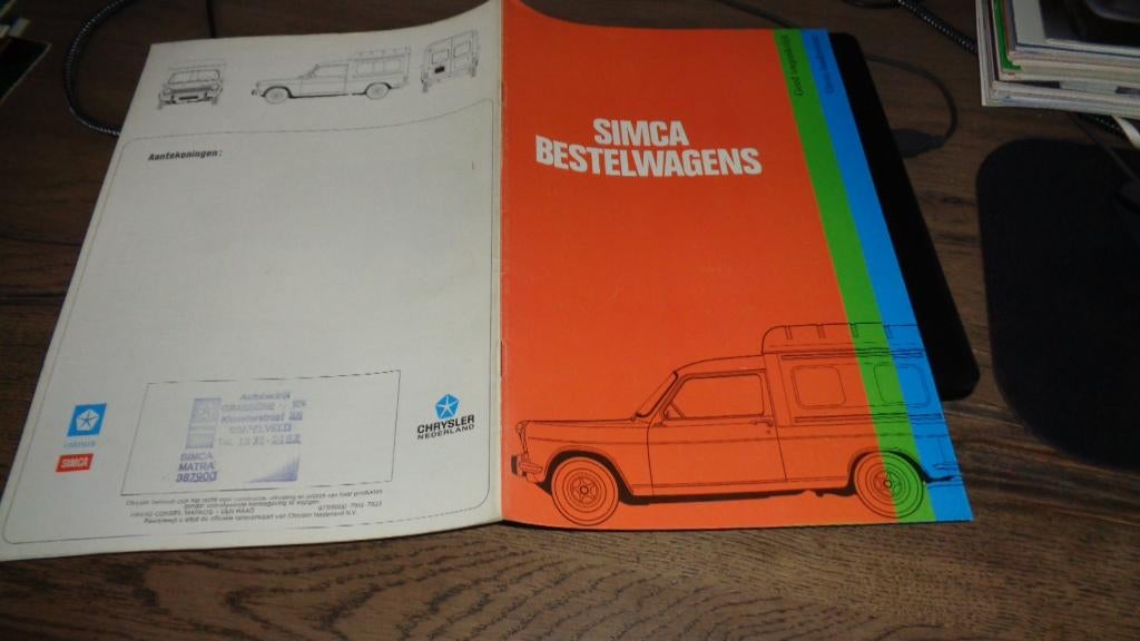 Folder  SIMCA  BESTELWAGENS  ,  jaren  70, Boeken, Verzenden, Zo goed als nieuw, Overige merken