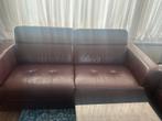 GRATİS ophalen !! bruine leren banken 2 stuks, Huis en Inrichting, Gebruikt, 150 tot 200 cm, Tweepersoons, Ophalen of Verzenden