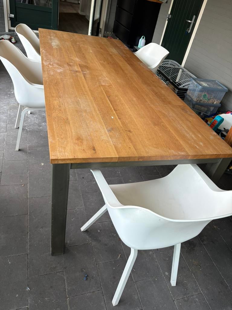Eettafel, Huis en Inrichting, Tafels | Eettafels, Ophalen, Gebruikt, 200 cm of meer, 50 tot 100 cm