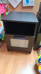 2x zwart nachtkastje BRIMNES van Ikea, Ophalen, Gebruikt, Minder dan 45 cm, Minder dan 55 cm