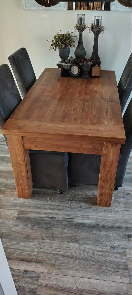 Nette eetkamertafel 160x90cm evt met 4 eetkamerstoelen, Huis en Inrichting, Tafels | Eettafels, Ophalen, Gebruikt, Rechthoekig