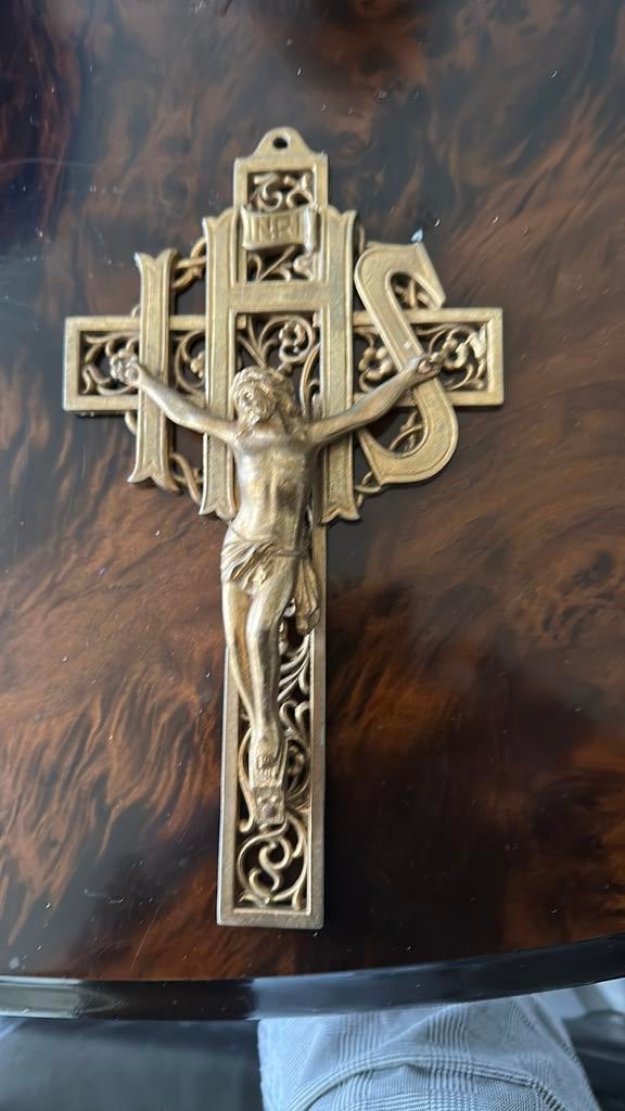 Koper kruisbeeld, Antiek en Kunst, Ophalen of Verzenden