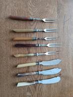 Antieke Vleesvorken en Messen Set - Diverse Handvatten, Antiek en Kunst, Ophalen of Verzenden