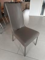 8 Bert Plantagie eetkamerstoelen - taupe leer, Ophalen, Gebruikt, Overige kleuren, Leer