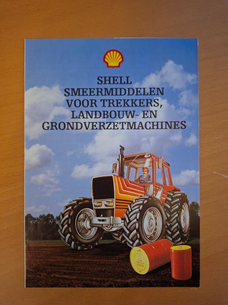 Foldertje Shell smeermiddelen voor trekkers, Verzenden, Gelezen, Tractor en Landbouw