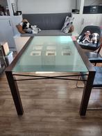 Gratis ophalen Ligne Roset eettafel, Ophalen, Glas, Gebruikt, 100 tot 150 cm