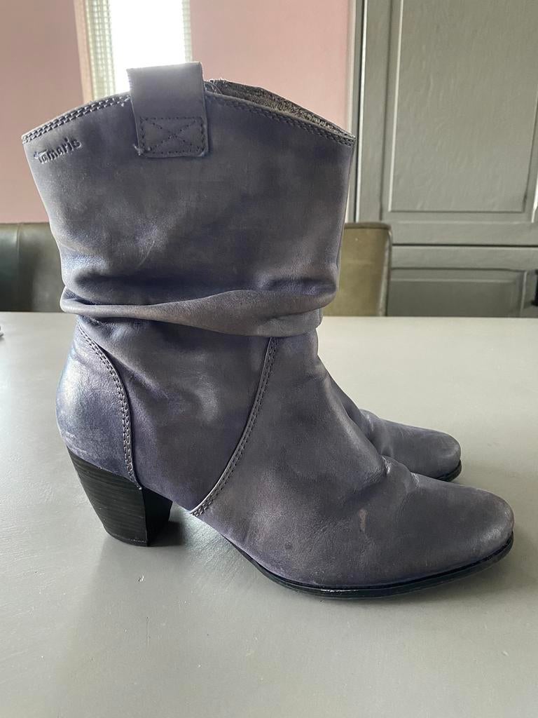 Halfhoge blauwe laarsjes van Tamaris, maat 41., Kleding | Dames, Schoenen, Blauw, Lage of Enkellaarzen, Ophalen of Verzenden, Gedragen