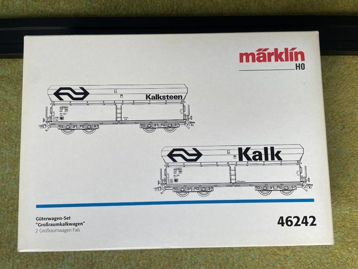 Märklin 46242 Set van twee grootvolume-kalkwagens NS, Hobby en Vrije tijd, Modeltreinen | H0, Zo goed als nieuw, Treinset, Wisselstroom
