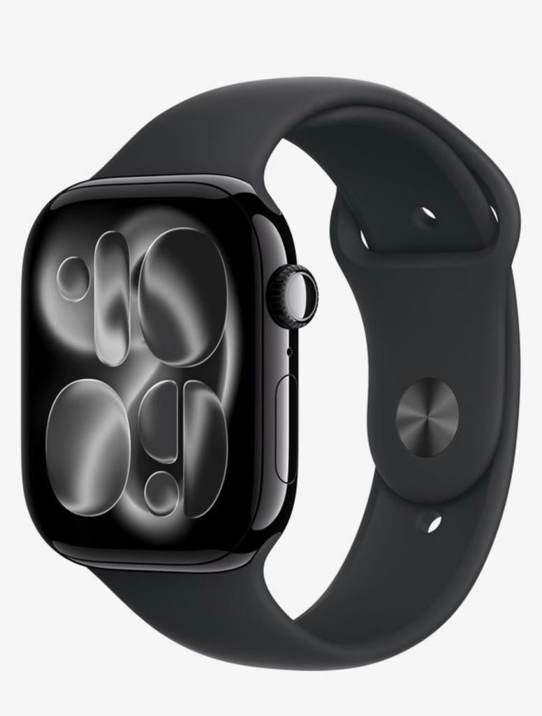 Apple Watch 11 46mm GPS aluminum Jet black  sport band M/L, Ophalen, Zwart, IOS, Nieuw