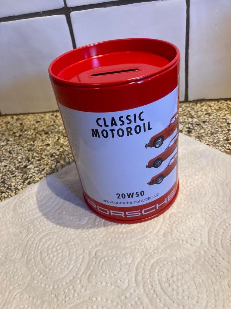 Blik Porsche, Verzamelen, Spaarpotten, Ophalen of Verzenden, Zo goed als nieuw, Metaal of Blik