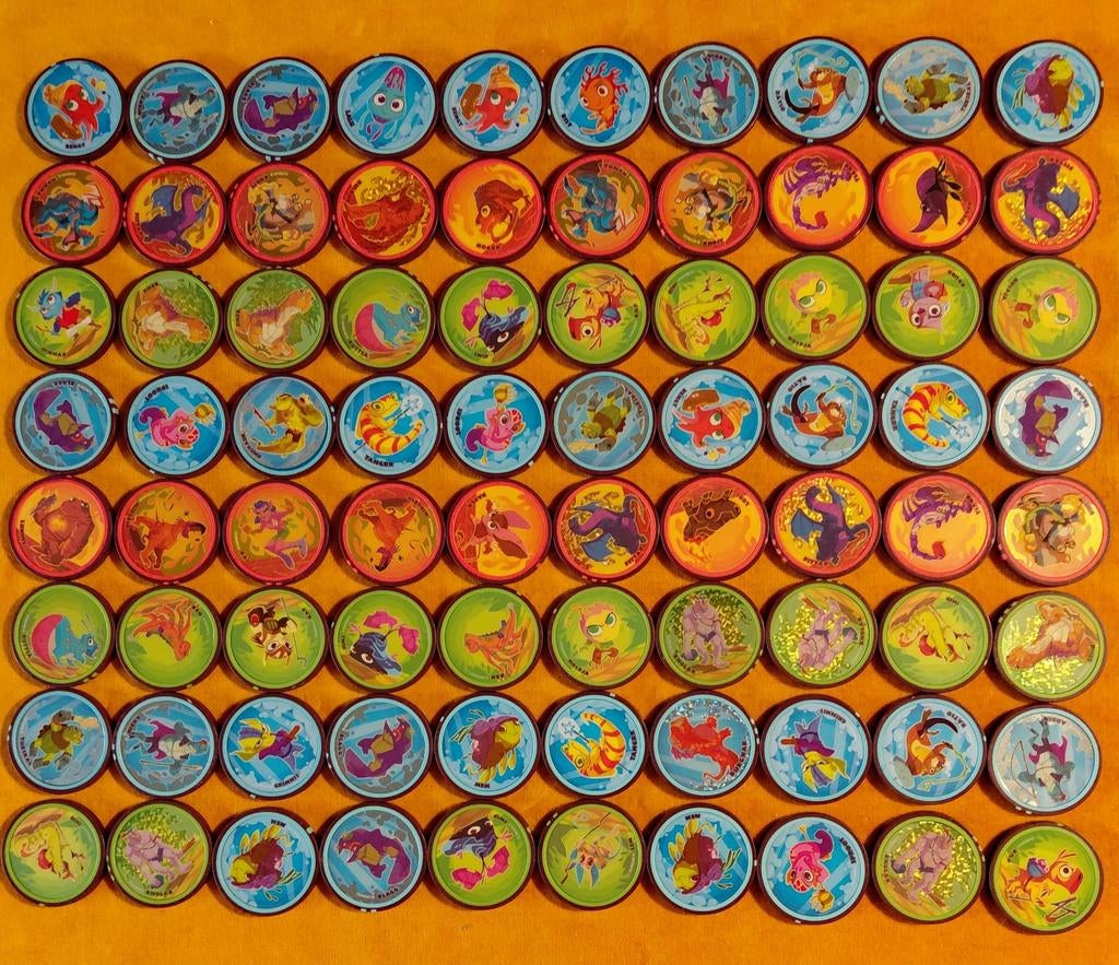 80 Dungan Flippo's / Pogs - Diverse Collectie, Ophalen of Verzenden, Gebruikt