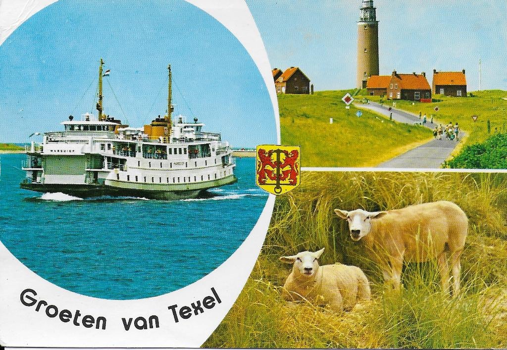 Kr2910 gelopen ansichtkaart groeten van texel, Ophalen of Verzenden, 1980 tot heden, Gelopen, Waddeneilanden