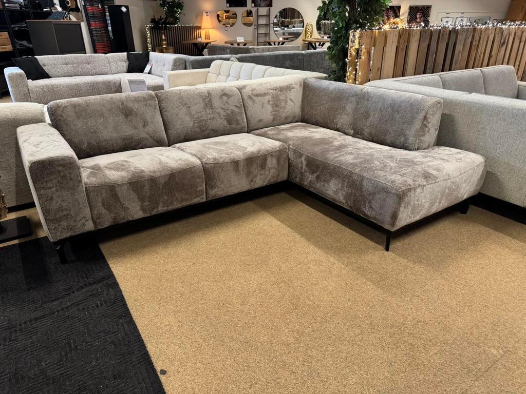 Hoekbank Vico(1)255x190 Champagne Direct/Leverbaar E-2205, Ophalen, 250 tot 300 cm, #Hoekbank#Loungebank#Banken#Hoekbanken#Bankstellen
