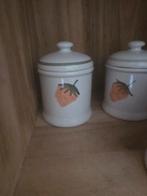 Drie voorraadpotten met aardbeien Douwe Egberts, Ophalen of Verzenden, Gebruikt