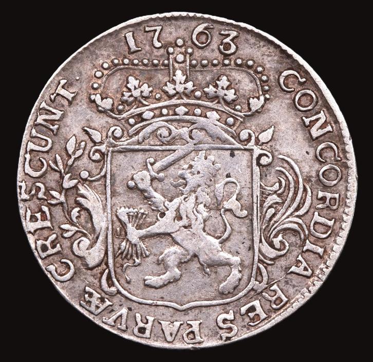 1/4e dukaat 1763 uit Zeeland. Zfr., Postzegels en Munten, Munten | Nederland, Losse munt, Overige waardes, Vóór koninkrijk, Zilver