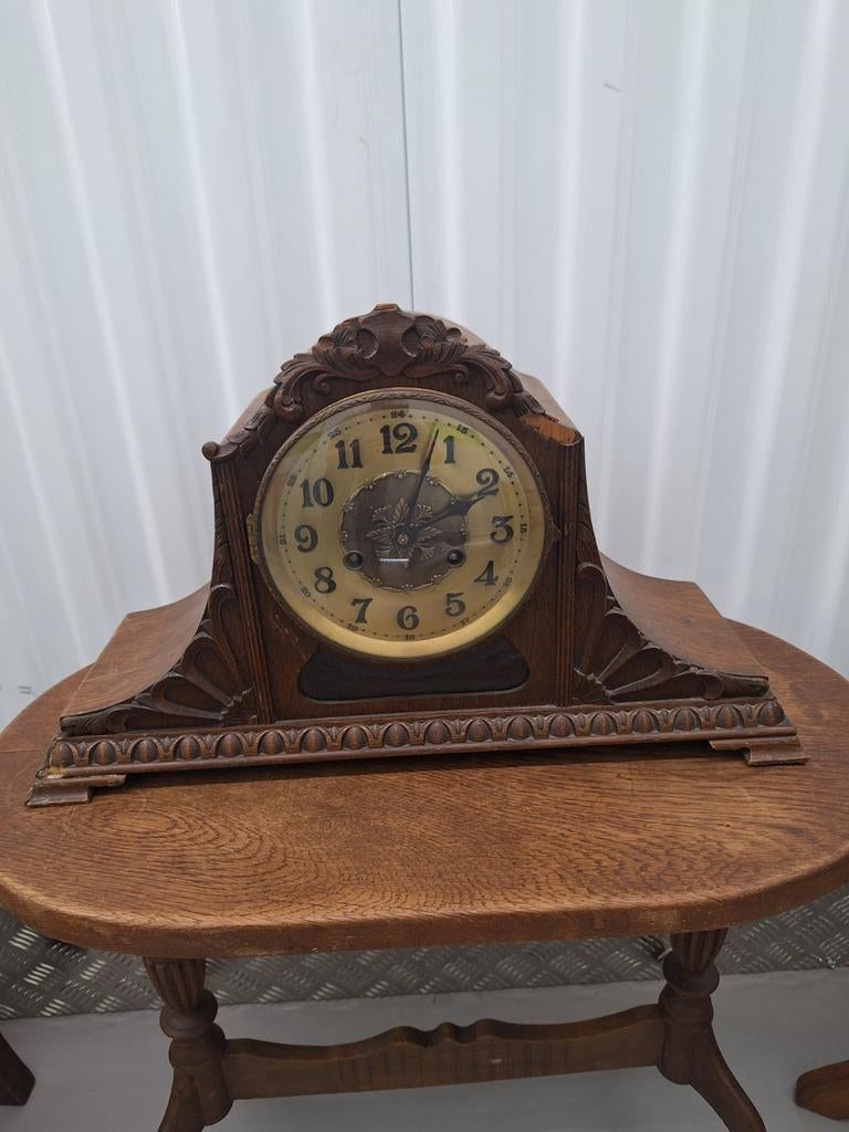 Antieke houten schoorsteenklok, Antiek en Kunst, Antiek | Klokken, Ophalen