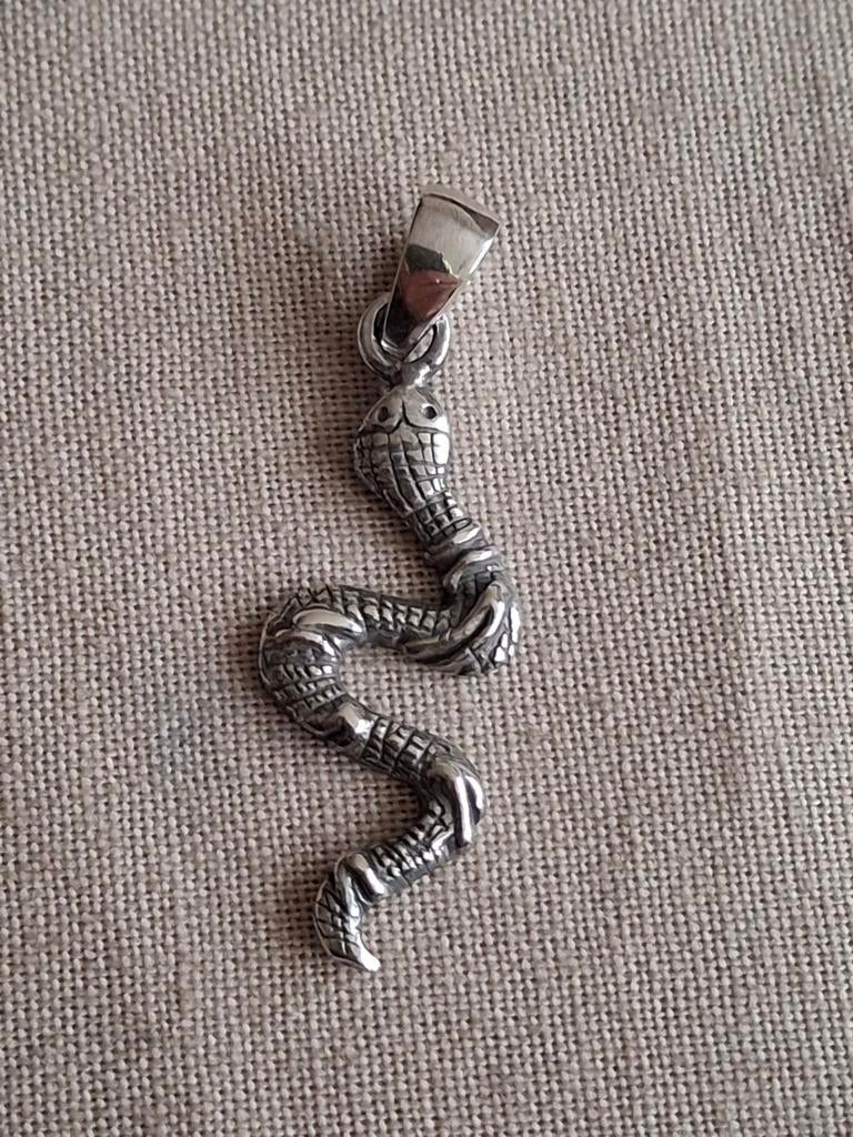 Zilveren(925) slang hanger, Verzenden, Zo goed als nieuw, Zilver, Zilver
