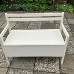 Houten vintage kinder klapbankje opberger bankje - wit, Ophalen, Gebruikt, Stoel(en)
