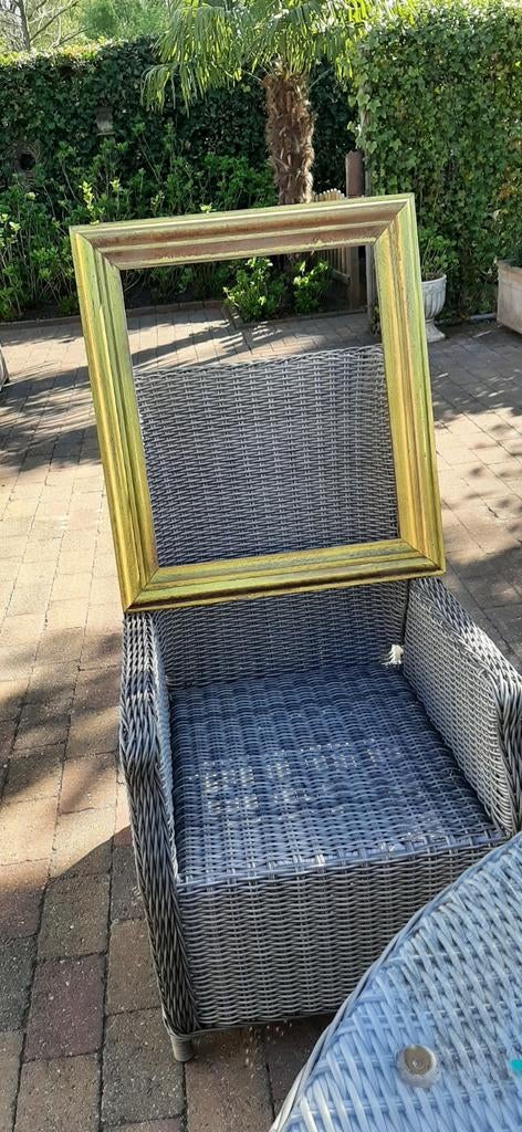 Gouden schilderijlijst - opknapper, Gebruikt, 50 tot 75 cm, Ophalen of Verzenden, 50 tot 75 cm