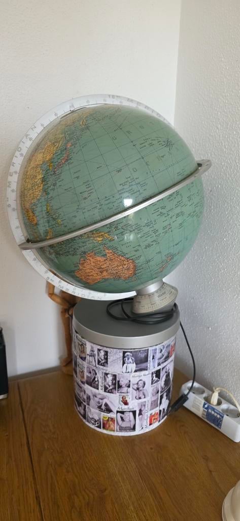 Vintage Columbus Duplex aardglobe met verlichting, Ophalen