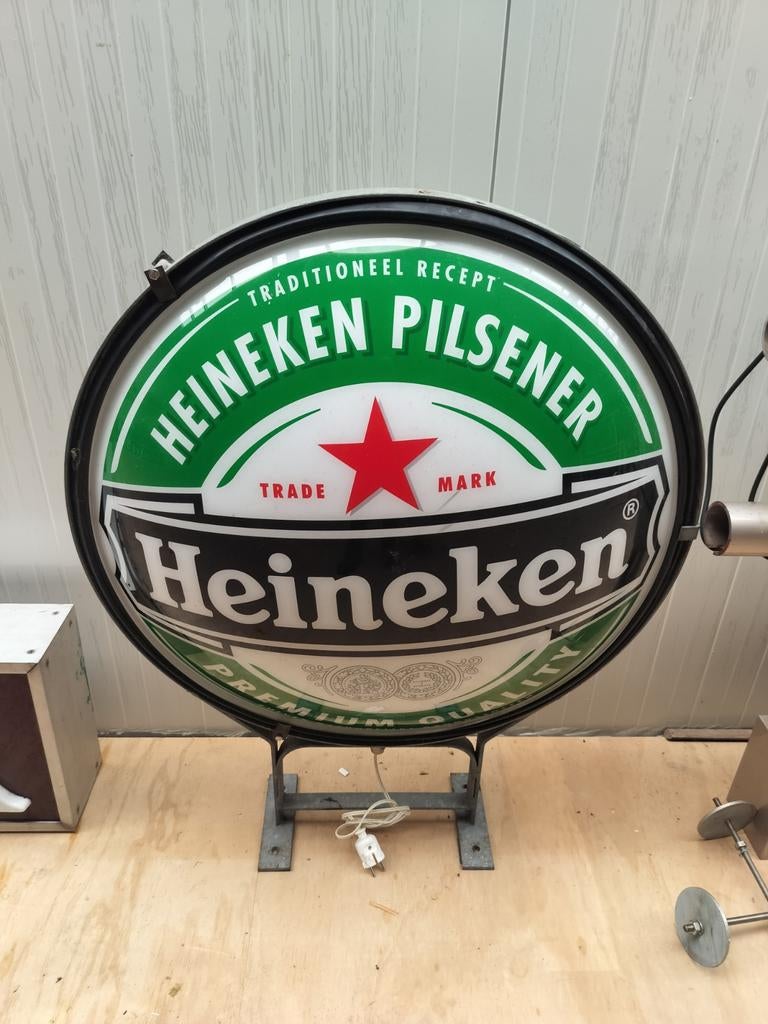 Heineken Lichtbord - Doorsnee 85 cm, Ophalen, Gebruikt, Lichtbak of (neon) lamp