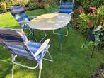campingtuinset: 3 lallemand stoelen en 1 lafuma tuintafel, Ophalen, Zo goed als nieuw