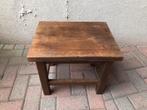 Massief eiken Tafeltje, Huis en Inrichting, Tafels | Bijzettafels, Minder dan 55 cm, Gebruikt, Rechthoekig, Hout