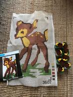 Vintage Gogo Smyrna / knoop pakket hertje / Bambi wandkleed, Ophalen of Verzenden, Zo goed als nieuw, Breien of Haken, Overige typen