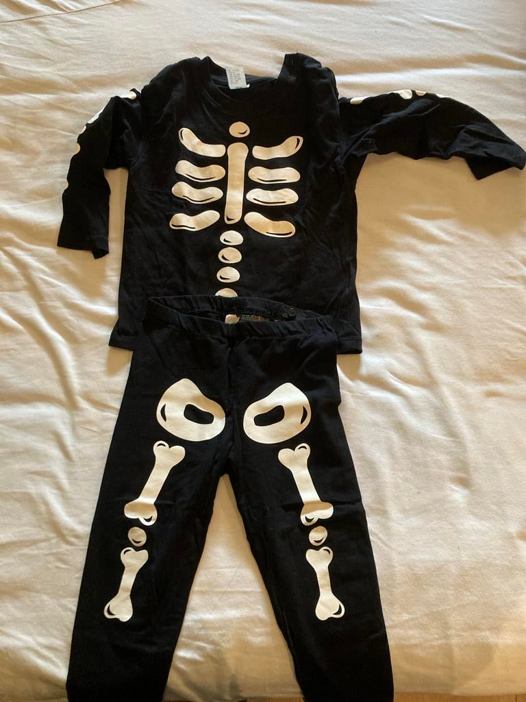 Halloween skelet pakje maat 86 - Zo goed als nieuw!, Ophalen, Zo goed als nieuw, 104 of kleiner, Jongen of Meisje