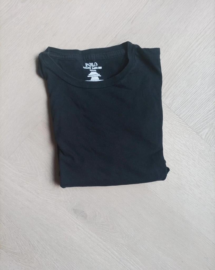 Polo Ralph Lauren Zwart T-Shirt – Rood Logo – M –Goede staat, Maat 48/50 (M), Zwart, Ralph Lauren, Ophalen of Verzenden
