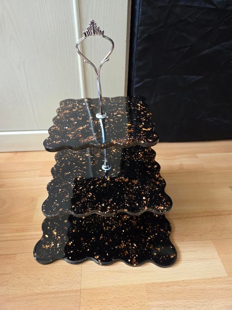 Unieke handgemaakte epoxy etagere - Zwart met koper, Ophalen of Verzenden, Nieuw