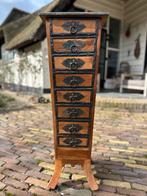 Uniek ladekastje met zwart ijzeren beslag, Ophalen, 25 tot 50 cm, Minder dan 50 cm, Minder dan 100 cm