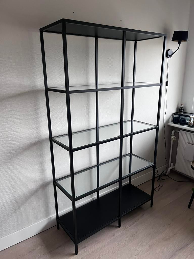 Vitrine kast zwart 1,00mx1,77m, Ophalen, Zo goed als nieuw