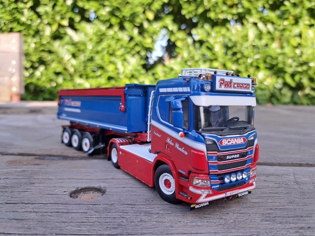 WSI Scania R Normal met Tipper Trailer van PWT Cargo, Hobby en Vrije tijd, Modelauto's | 1:50, ., Nieuw, Ophalen of Verzenden