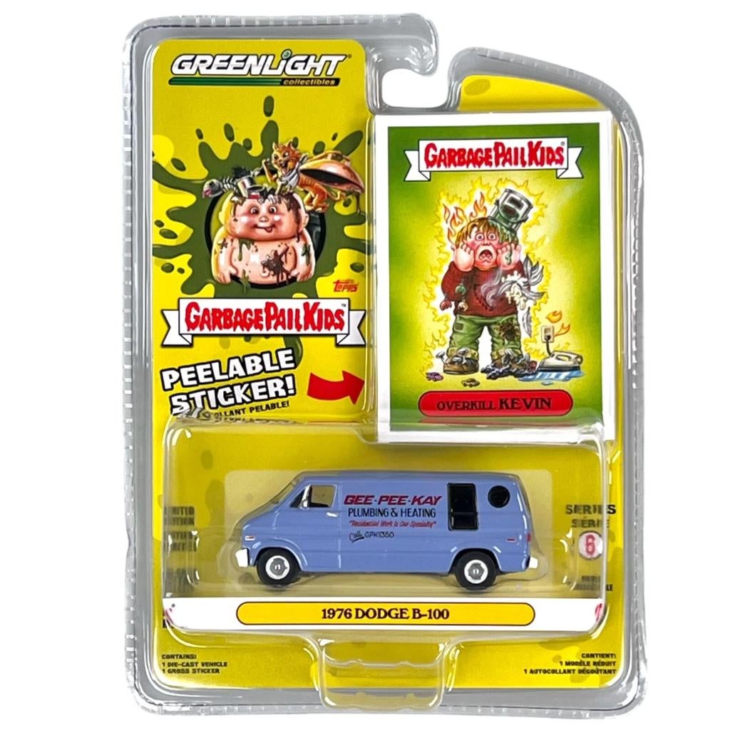 1976 Dodge B-100 van Greenlight 1/64 Garbage Pail Kids Kevin, Ophalen of Verzenden, Nieuw, Auto