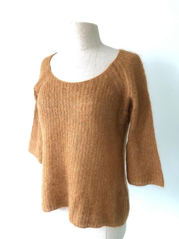 Roberto Collina mohair zomer top - S, Kleding | Dames, Truien en Vesten, Zo goed als nieuw, Maat 38/40 (M), Bruin, Ophalen of Verzenden