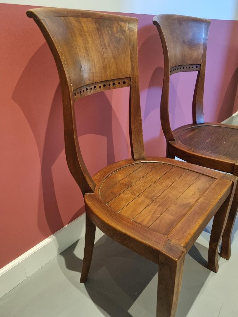 2 mooie houten cafestoelen, Huis en Inrichting, Ophalen, Gebruikt, Twee, Bruin