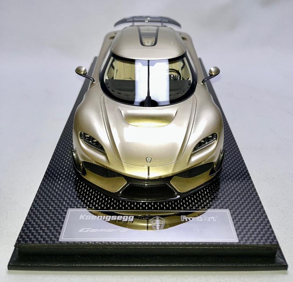 Koenigsegg Gemera Champagne 1:18 van FrontiArt, Ophalen of Verzenden, Nieuw, Auto, Overige merken