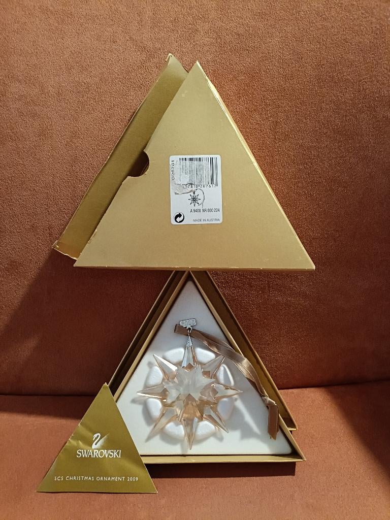 Swarovski Kerstster, ornament 2009, SCS, Golden Shadow, Ophalen of Verzenden, Zo goed als nieuw, Figuurtje