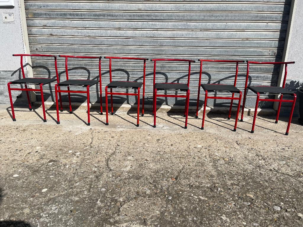 Vintage Café chairs from Philippe Starck for Baleri Italia, Huis en Inrichting, Stoelen, Gebruikt, Ophalen of Verzenden, Rood