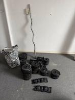 Complete halterset ca. 100kg, Ophalen, Gebruikt, Armen, Halterschijven