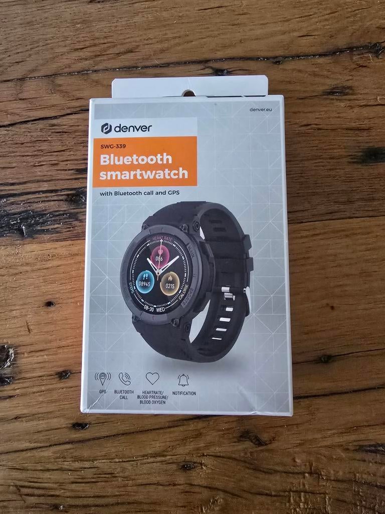 Te koop nieuwe Bluetooth smartwatch, merk Denver., Sieraden, Tassen en Uiterlijk, Smartwatches, Ophalen of Verzenden, Nieuw, Zwart