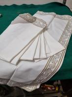 Servetten 8 stuks van stof bedrukte rand, Diversen, Kerst, Ophalen of Verzenden, 'T Olde Gre-j, Info@toldegrej.nl, Endepoelstraat 20f Didam