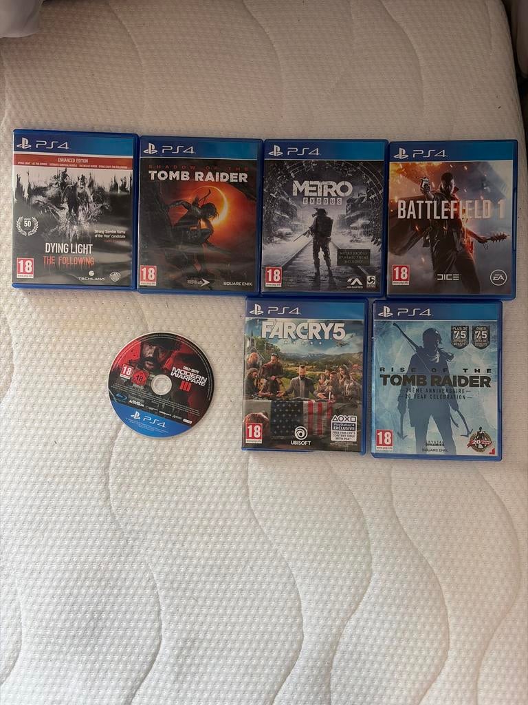 PS4 games: Dying Light, Tomb Raider, Metro, Battlefield, Far, Avontuur en Actie, Gebruikt, Vanaf 18 jaar, 1 speler