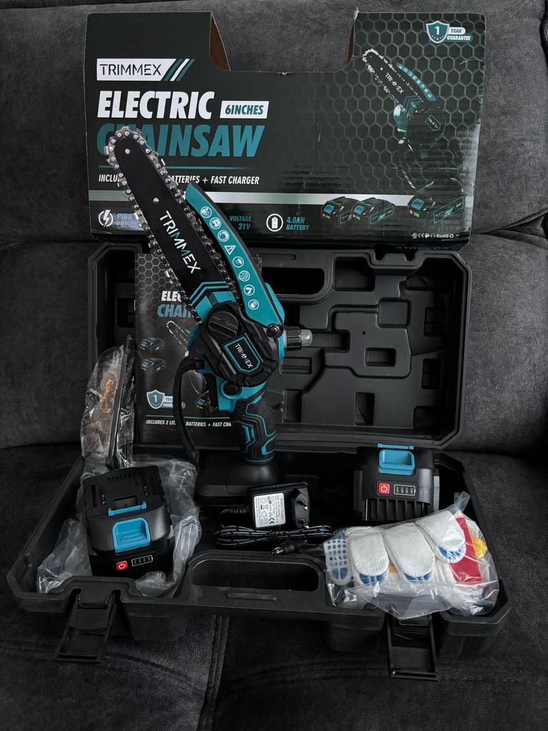 Trimmex kettingzaag Inclusief 2 Led-Accu's  Handkettingzaag, Ophalen of Verzenden, Nieuw