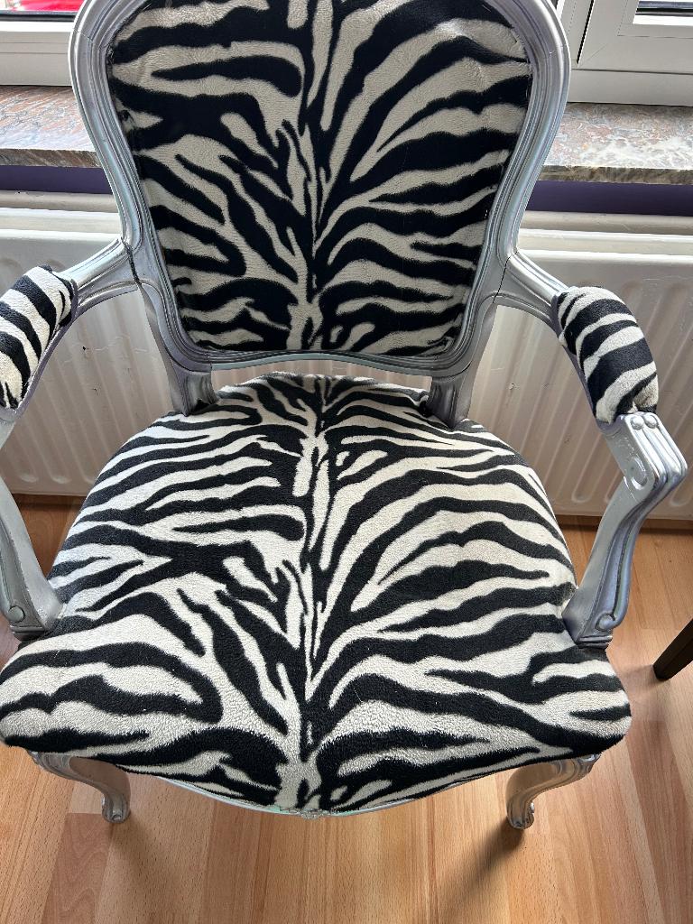 Stoel zebra print, Ophalen, Gebruikt, Overige kleuren, Stof