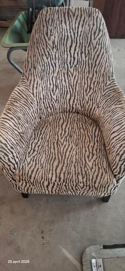 Fauteuil zebra print, Huis en Inrichting, Fauteuils, Ophalen, 50 tot 75 cm