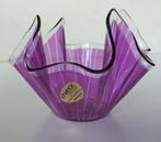 Chance Glass schaaltje zakdoekmodel paars retro, Schaal, Rond, Ophalen of Verzenden, Glas
