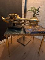 XL Gouden gaviaal schedel sooka design kunst woondecoratie, 50 tot 100 cm, Rond, Nieuw, Ophalen of Verzenden