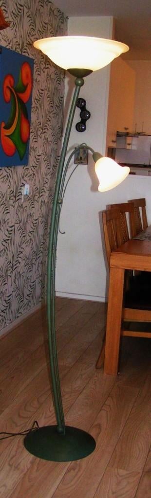 staande lamp, Huis en Inrichting, Lampen | Vloerlampen, Gebruikt, 150 tot 200 cm, Glas, Metaal, Ophalen
